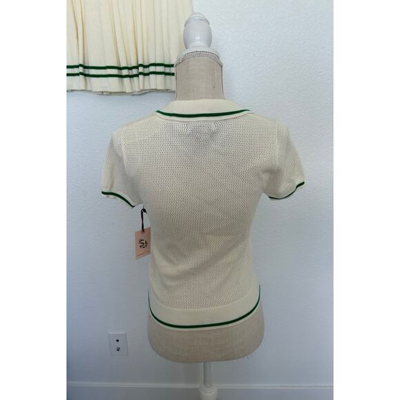 Sincerely Jules White and Green Preppy Tennis Set - M - Picture 4 of 8